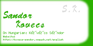 sandor kovecs business card